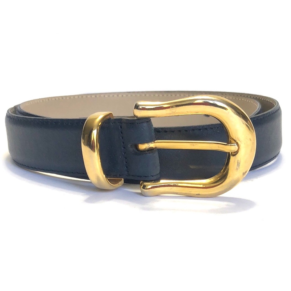 Capezio Navy Blue & Gold Genuine Leather Belt size M/L